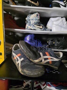 🔥 Onitsuka Tiger by Asics Size 9.5 Navy, Orange & Cream Athletic Sneakers